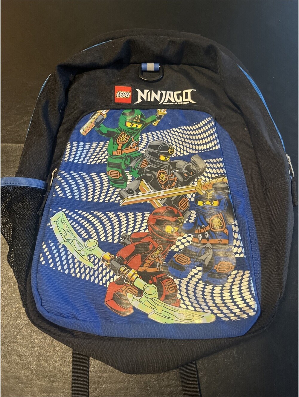 LEGO Ninjago Spinjitzu Masters 16" Backpack Lloyd, Kai, Cole Zipper Mesh compart